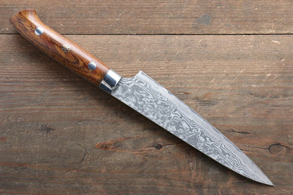 Takeshi Saji R2/SG2 Black Damascus Petty-Utility Japanese Knife 150mm with Ironwood Handle - Japanny - Best Japanese Knife