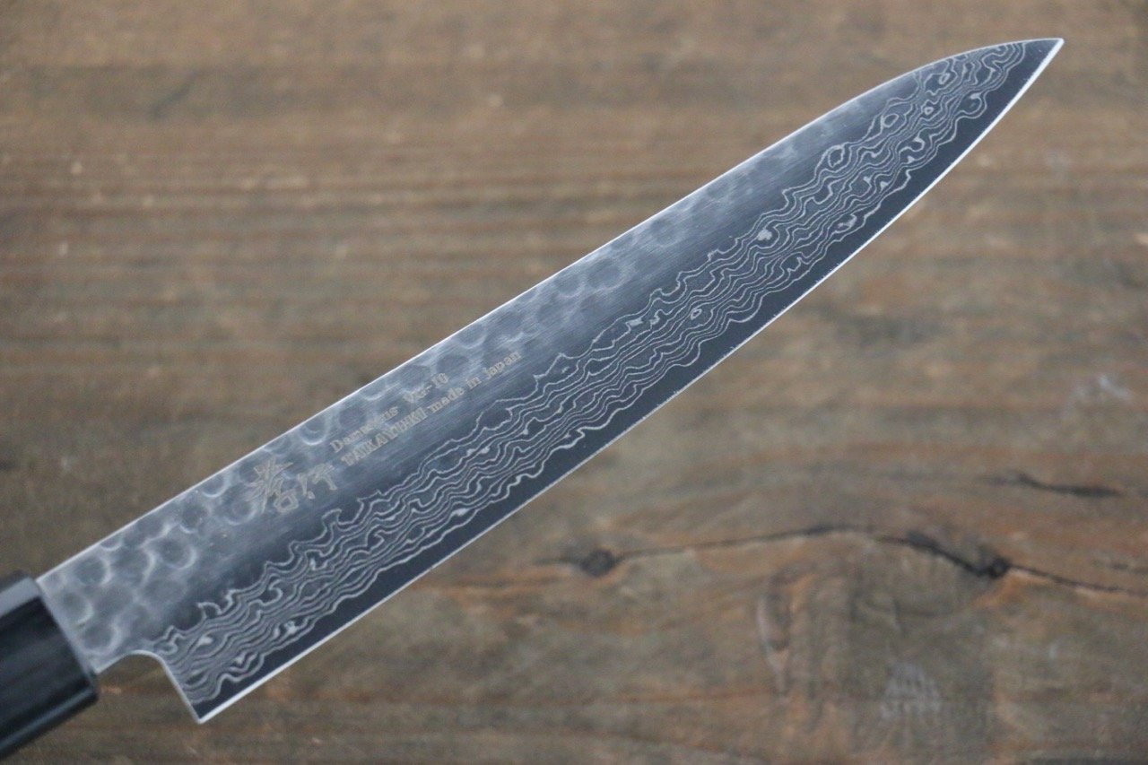 Sakai Takayuki 45 Layer Damascus Japanese Chef's Petty Knife 150mm with Shitan Handle - Japanny - Best Japanese Knife