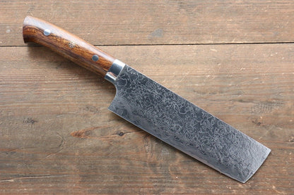 Takeshi Saji R2/SG2 Diamond Finish Nakiri Japanese Knife 170mm with Ironwood Handle - Japanny - Best Japanese Knife