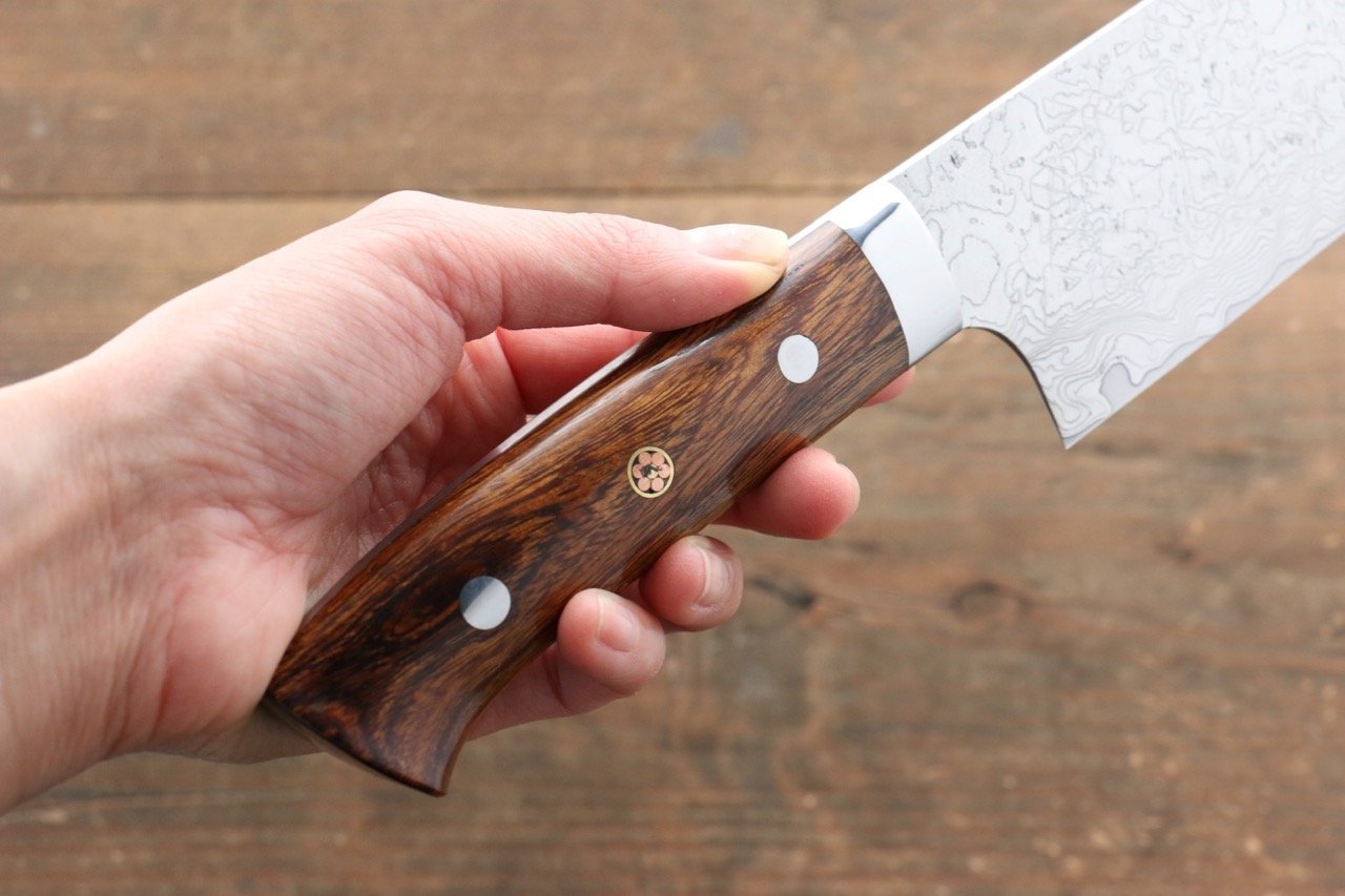 Takeshi Saji R2/SG2 Diamond Finish Nakiri Japanese Knife 170mm with Ironwood Handle - Japanny - Best Japanese Knife