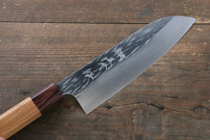 Yu Kurosaki Juhyo R2/SG2 Hammered Santoku Japanese Knife 165mm with Keyaki (Japanese Elm) Handle - Japanny - Best Japanese Knife