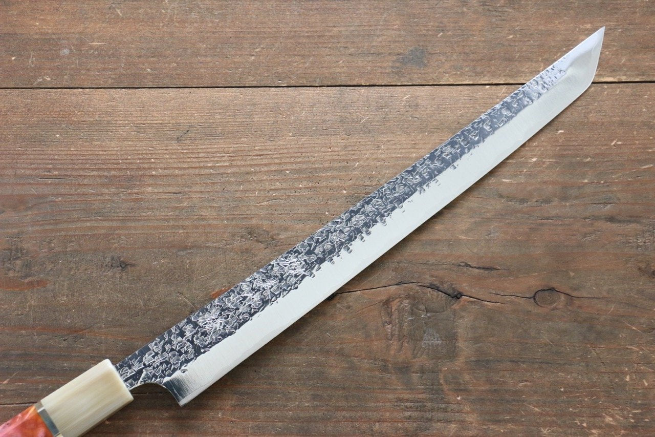 Yu Kurosaki Shizuku R2/SG2 Sakimaru Takohiki Japanese Knife 270mm with Marble Handle(ferrule: Water Buffalo with Ring) - Japanny - Best Japanese Knife