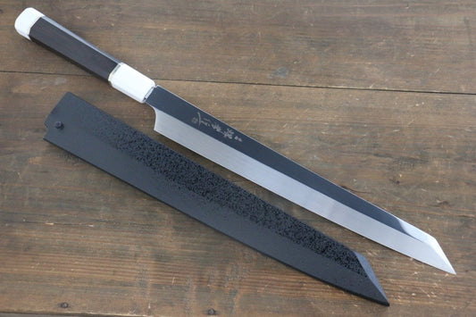 Sakai Takayuki Ginryu Swedish Steel Mirrored Yanagiba Kengata Japanese Chef Knife 300mm With Saya - Japanny - Best Japanese Knife