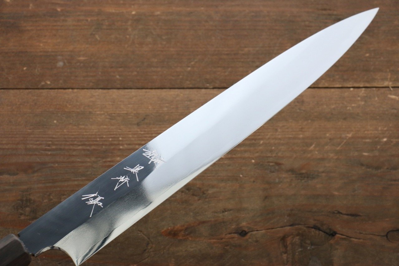 Yu Kurosaki Blue Steel No.2 Mirrored Finish Sujihiki Japanese Knife 270mm with Ebony Wood Handle - Japanny - Best Japanese Knife