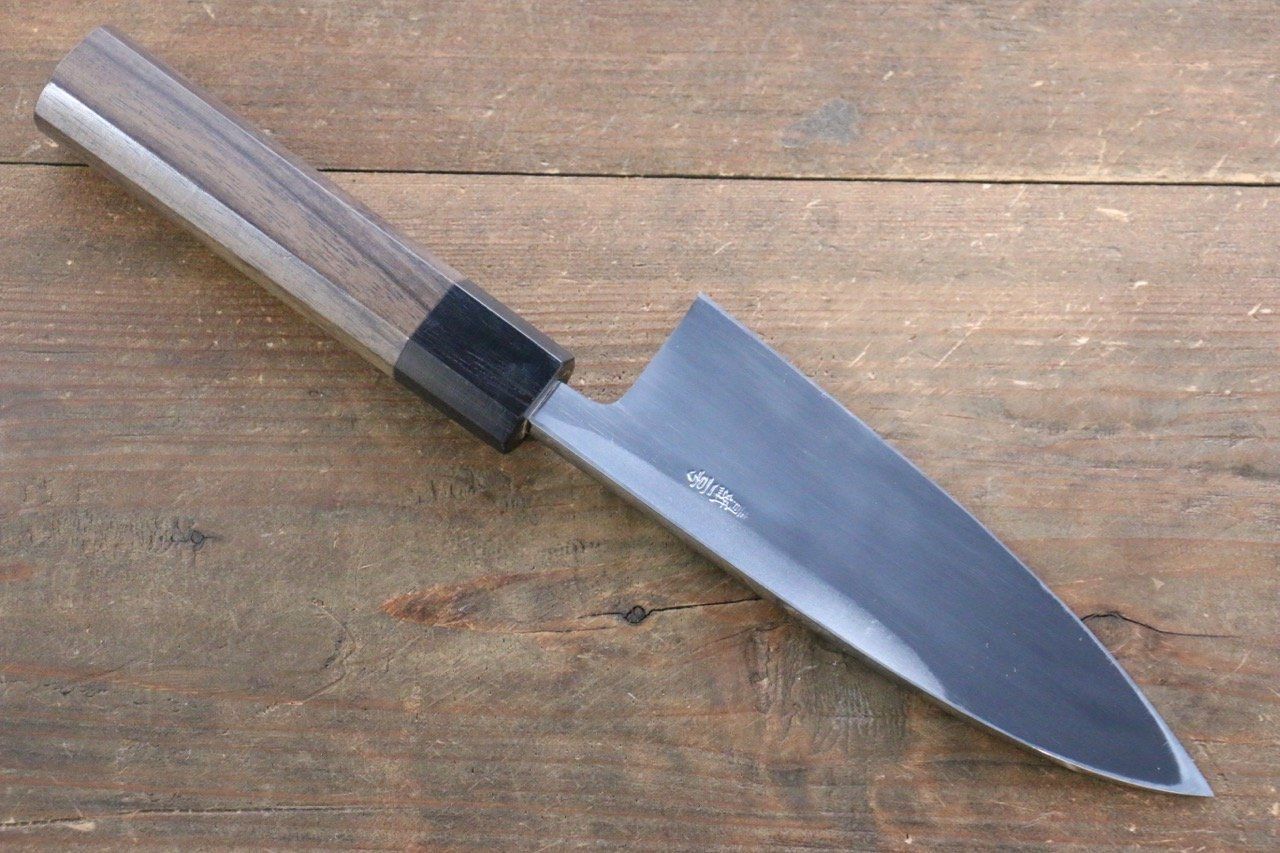 Yu Kurosaki Blue Steel No.2 Mirrored Finish Deba Japanese Knife 150mm with Shitan Handle - Japanny - Best Japanese Knife