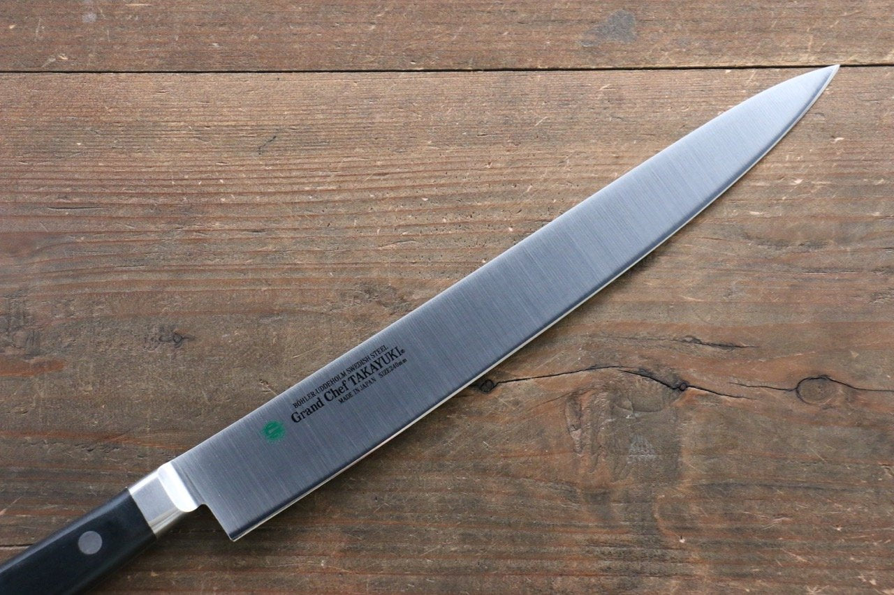 Sakai Takayuki Grand Chef Swedish Steel 'Extra Narrow' Slicer Knife-Slicer 240mm - Japanny - Best Japanese Knife