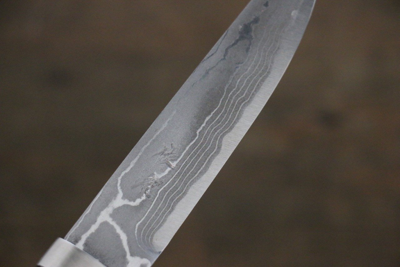 Takeshi Saji Ichimonji White Steel Damascus Japanese Knife 110mm With Case - Japanny - Best Japanese Knife