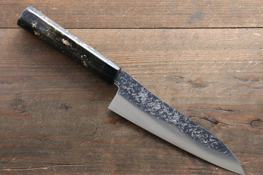 Yu Kurosaki Shizuku R2/SG2 Small Santoku Japanese Knife 155mm with Black Lacquered Handle - Japanny - Best Japanese Knife