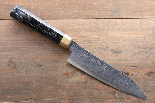 Yu Kurosaki R2/SG2 Damascus Small Santoku Japanese Knife 155mm with Gold Lacquered Handle - Japanny - Best Japanese Knife