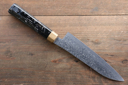 Yu Kurosaki R2/SG2 Damascus Small Santoku Japanese Knife 155mm with Gold Lacquered Handle - Japanny - Best Japanese Knife