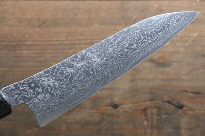 Yu Kurosaki R2/SG2 Damascus Small Santoku Japanese Knife 155mm with Blue Lacquered Handle - Japanny - Best Japanese Knife