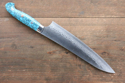 Yu Kurosaki SRS13 Damascus Gyuto Japanese Knife 210mm with Turquoise Handle - Japanny - Best Japanese Knife