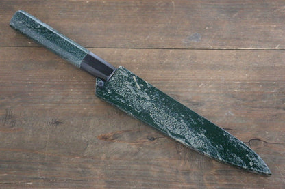 Sakai Takayuki 33 Layer Damascus Hammered Petty Japanese Chef Knife 150mm Green Lacquered Handle With Saya - Japanny - Best Japanese Knife