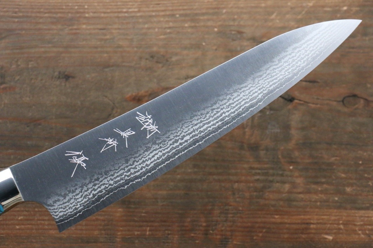 Yu Kurosaki SRS13 Damascus Gyuto Japanese Knife 210mm with Turquoise Handle - Japanny - Best Japanese Knife