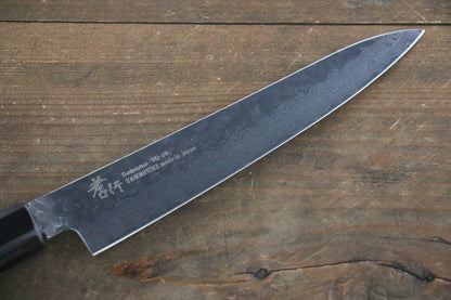 Sakai Takayuki 33 Layer Damascus Hammered Petty Japanese Chef Knife 150mm Green Lacquered Handle With Saya - Japanny - Best Japanese Knife