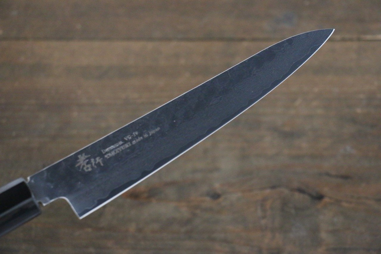 Sakai Takayuki 33 Layer Damascus Hammered Petty Japanese Chef Knife 150mm Gold Dot Lacquered Handle With Saya - Japanny - Best Japanese Knife