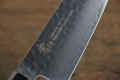 Sakai Takayuki 33 Layer Damascus Hammered Santoku Japanese Chef Knife 170mm Gold Dots Lacquered Handle With Saya - Japanny - Best Japanese Knife