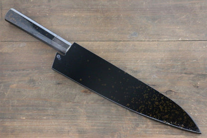 Sakai Takayuki 33 Layer Damascus Hammered Gyuto Japanese Chef Knife 210mm Gold Dots Lacquered Handle With Saya - Japanny - Best Japanese Knife