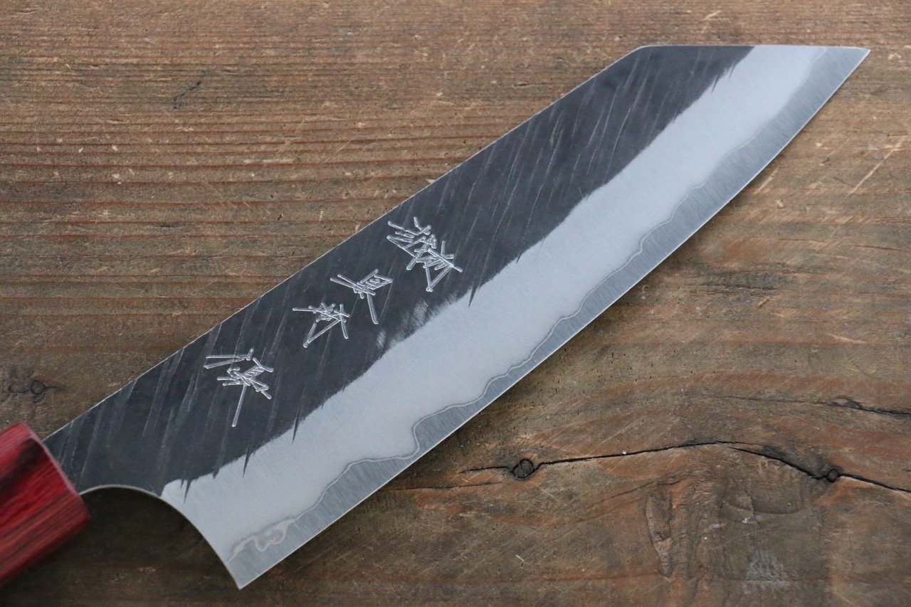 Yu Kurosaki Fujin Blue Super Hammered Bunka Japanese Knife 165mm with American Cherry Handle - Japanny - Best Japanese Knife