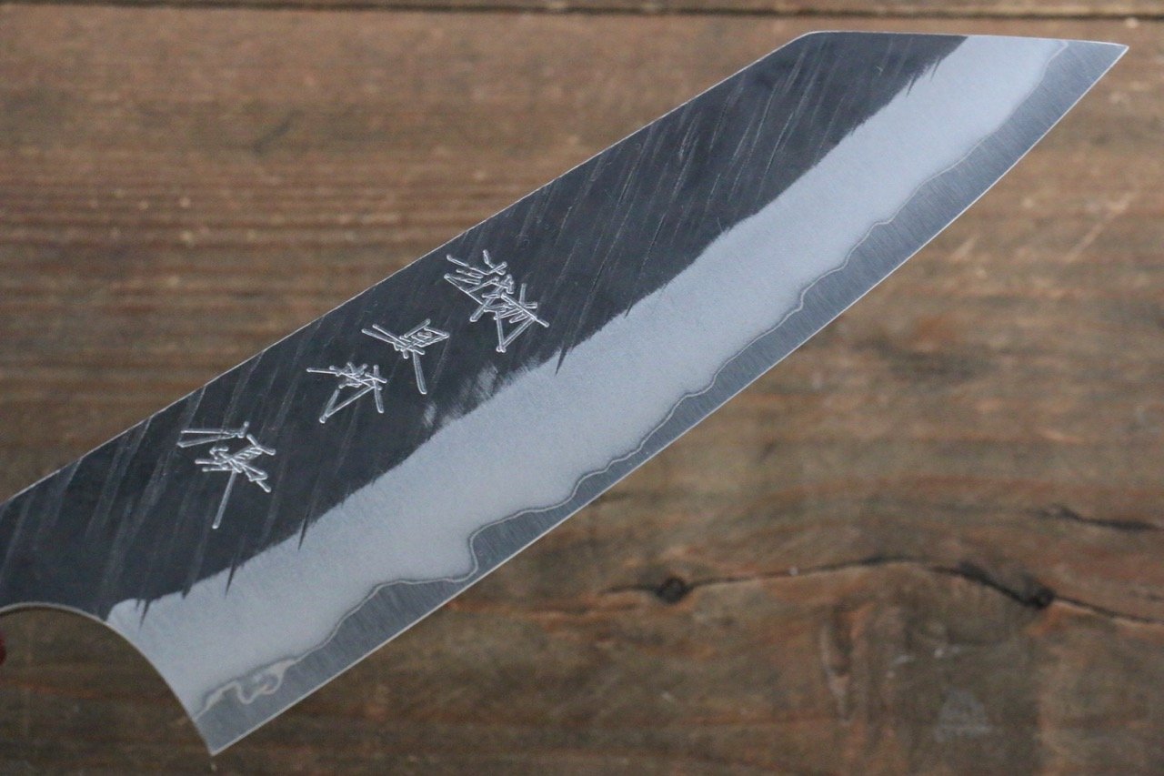 Yu Kurosaki Fujin Blue Super Hammered Bunka Japanese Knife 165mm with American Cherry Handle - Japanny - Best Japanese Knife