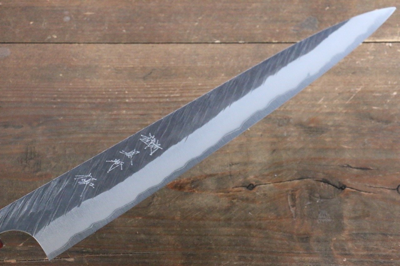 Yu Kurosaki Fujin Blue Super Hammered Sujihiki Japanese Knife 270mm with American Cherry Handle - Japanny - Best Japanese Knife