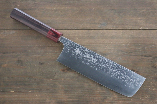 Yu Kurosaki Shizuku R2/SG2 Hammered Nakiri Japanese Chef Knife 180mm - Japanny - Best Japanese Knife