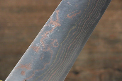 Takeshi Saji Blue Steel No.2 Colored Damascus  Gyuto Japanese Knife 240mm with Gold Lacquered Handle - Japanny - Best Japanese Knife