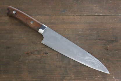 Takeshi Saji Blue Super Damascus Gyuto Japanese Chef Knife 210mm with Iron Wood handle - Japanny - Best Japanese Knife