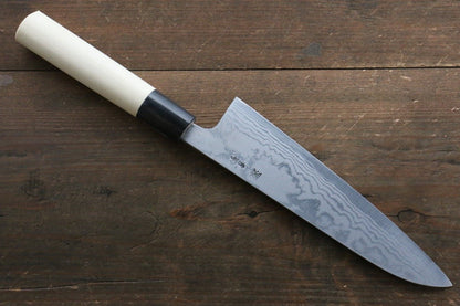 Shigeki Tanaka Blue Steel No.2 17 Layer Damascus Japanese Chef's Gyuto Knife 180mm  with Magnolia Handle (ferrule: Water Buffalo) - Japanny - Best Japanese Knife