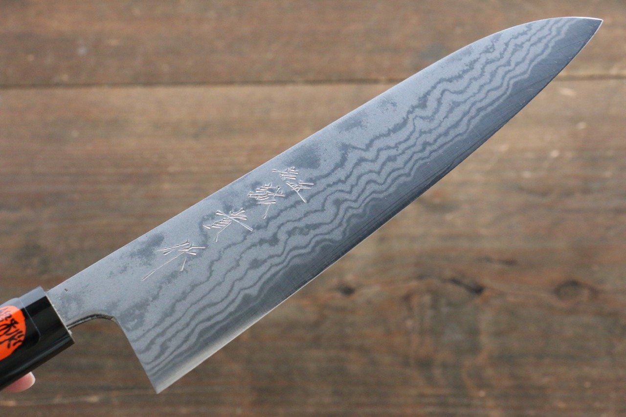 Shigeki Tanaka Blue Steel No.2 17 Layer Damascus Japanese Chef's Gyuto Knife 180mm  with Magnolia Handle (ferrule: Water Buffalo) - Japanny - Best Japanese Knife