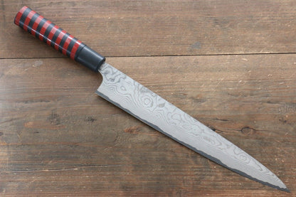 Takeshi Saji VG10 Damascus Sujihiki Japanese Knife 270mm with Cashew paint (Black) Handle - Japanny - Best Japanese Knife