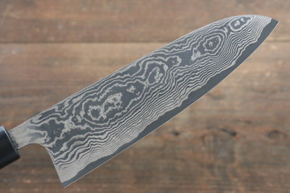 Takeshi Saji VG10 Black Damascus Santoku Japanese Knife 175mm with Cashew paint (Black) Handle - Japanny - Best Japanese Knife