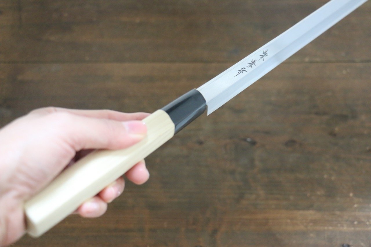 Sakai Takayuki Kasumitogi White Steel Takohiki Japanese Knife Magnolia Handle - Japanny - Best Japanese Knife