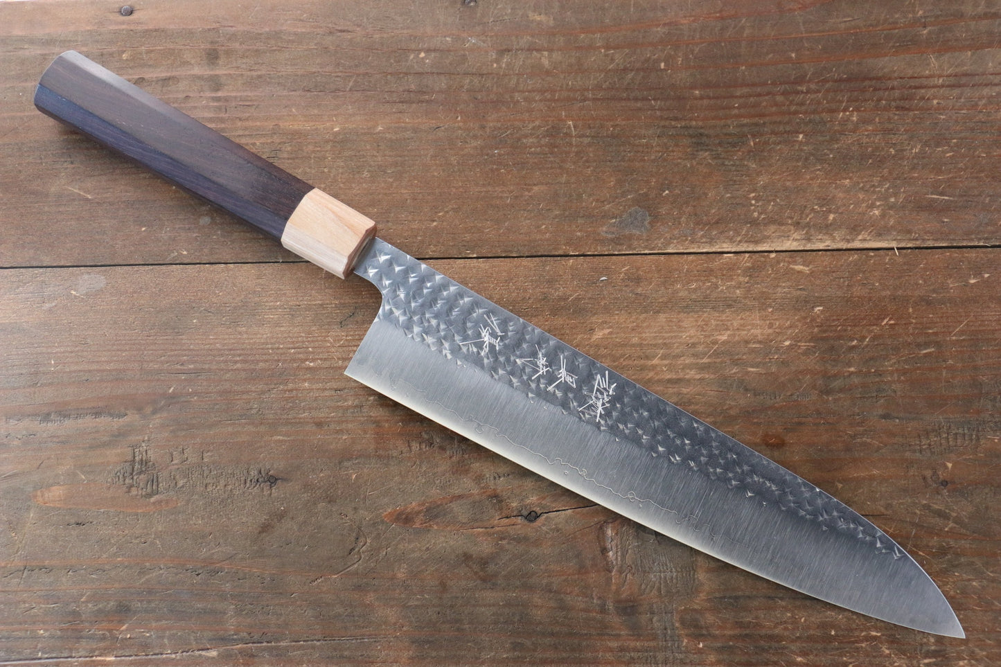 Yu Kurosaki Senko R2/SG2 Hammered Gyuto Japanese Knife 240mm with Shitan Handle - Japanny - Best Japanese Knife