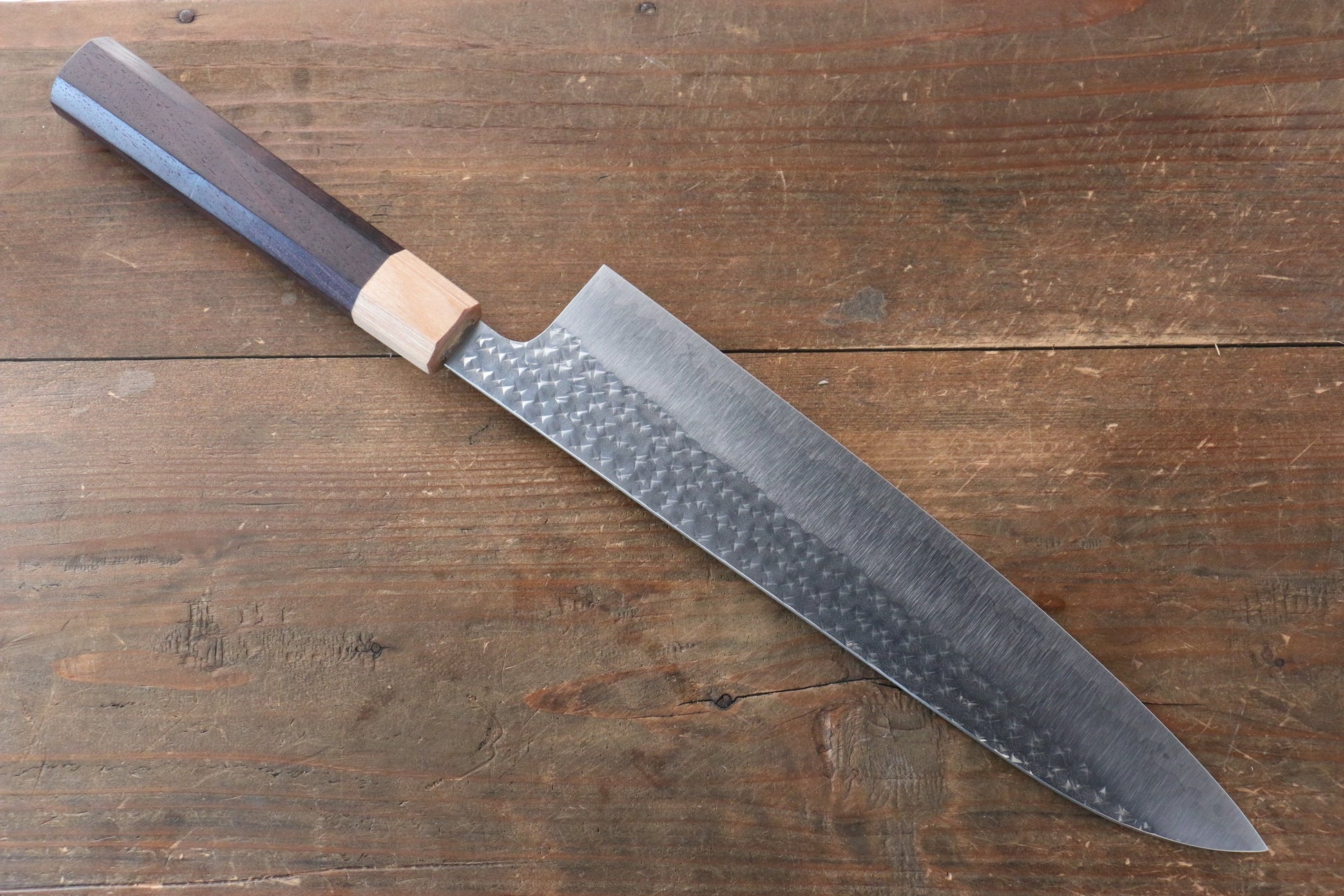 Yu Kurosaki Senko R2/SG2 Hammered Gyuto Japanese Knife 240mm with Shitan Handle - Japanny - Best Japanese Knife