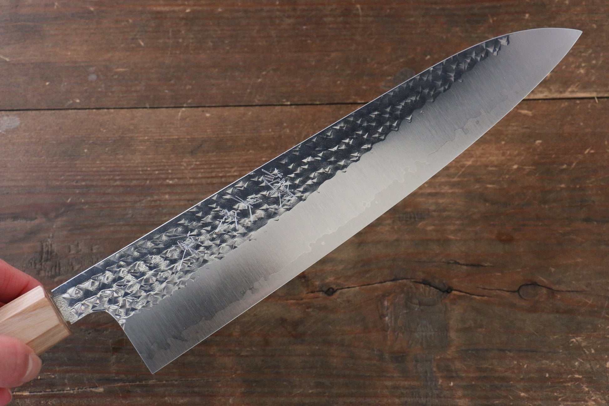 Yu Kurosaki Senko R2/SG2 Hammered Gyuto Japanese Knife 240mm with Shitan Handle - Japanny - Best Japanese Knife