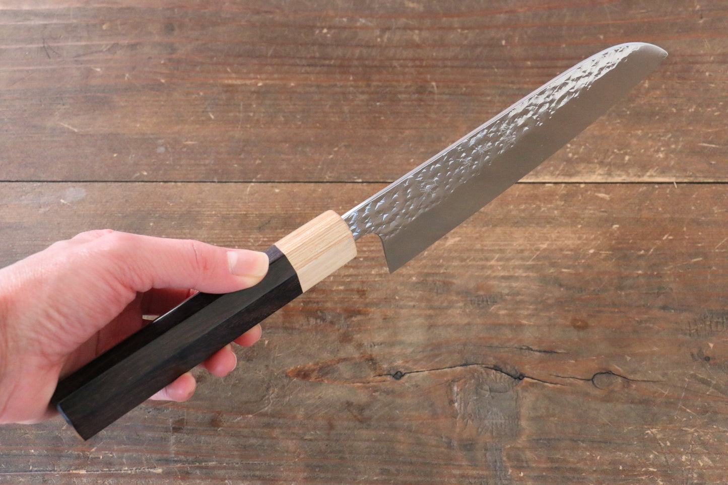 Yu Kurosaki Senko R2/SG2 Hammered Santoku Japanese Knife 165mm with Shitan Handle - Japanny - Best Japanese Knife