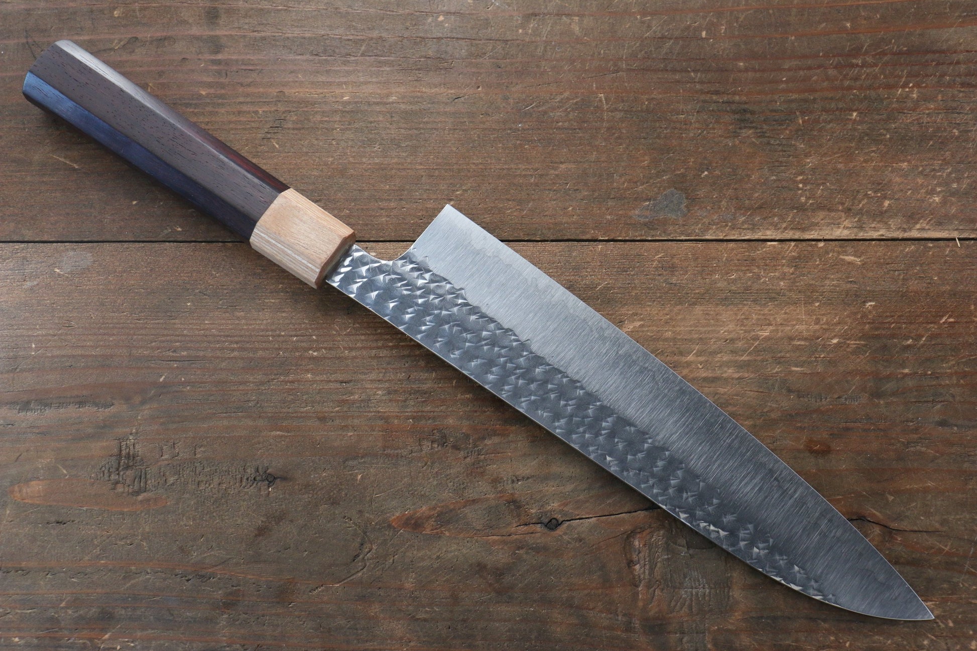 Yu Kurosaki Senko R2/SG2 Hammered Gyuto Japanese Knife 210mm with Shitan Handle - Japanny - Best Japanese Knife