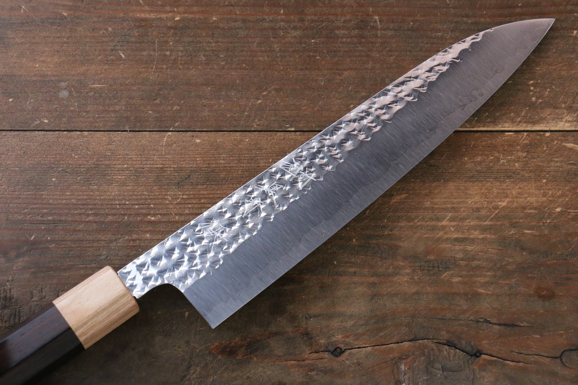 Yu Kurosaki Senko R2/SG2 Hammered Gyuto Japanese Knife 210mm with Shitan Handle - Japanny - Best Japanese Knife