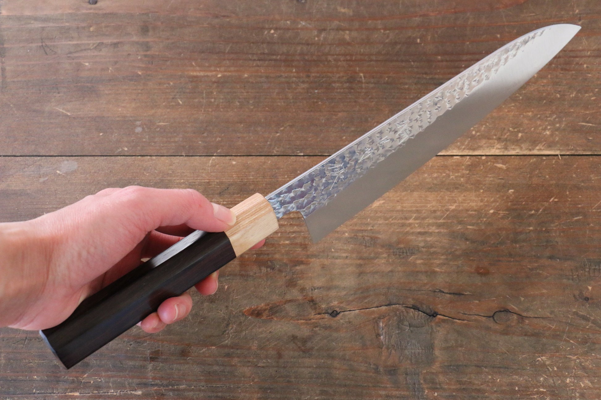 Yu Kurosaki Senko R2/SG2 Hammered Gyuto Japanese Knife 210mm with Shitan Handle - Japanny - Best Japanese Knife