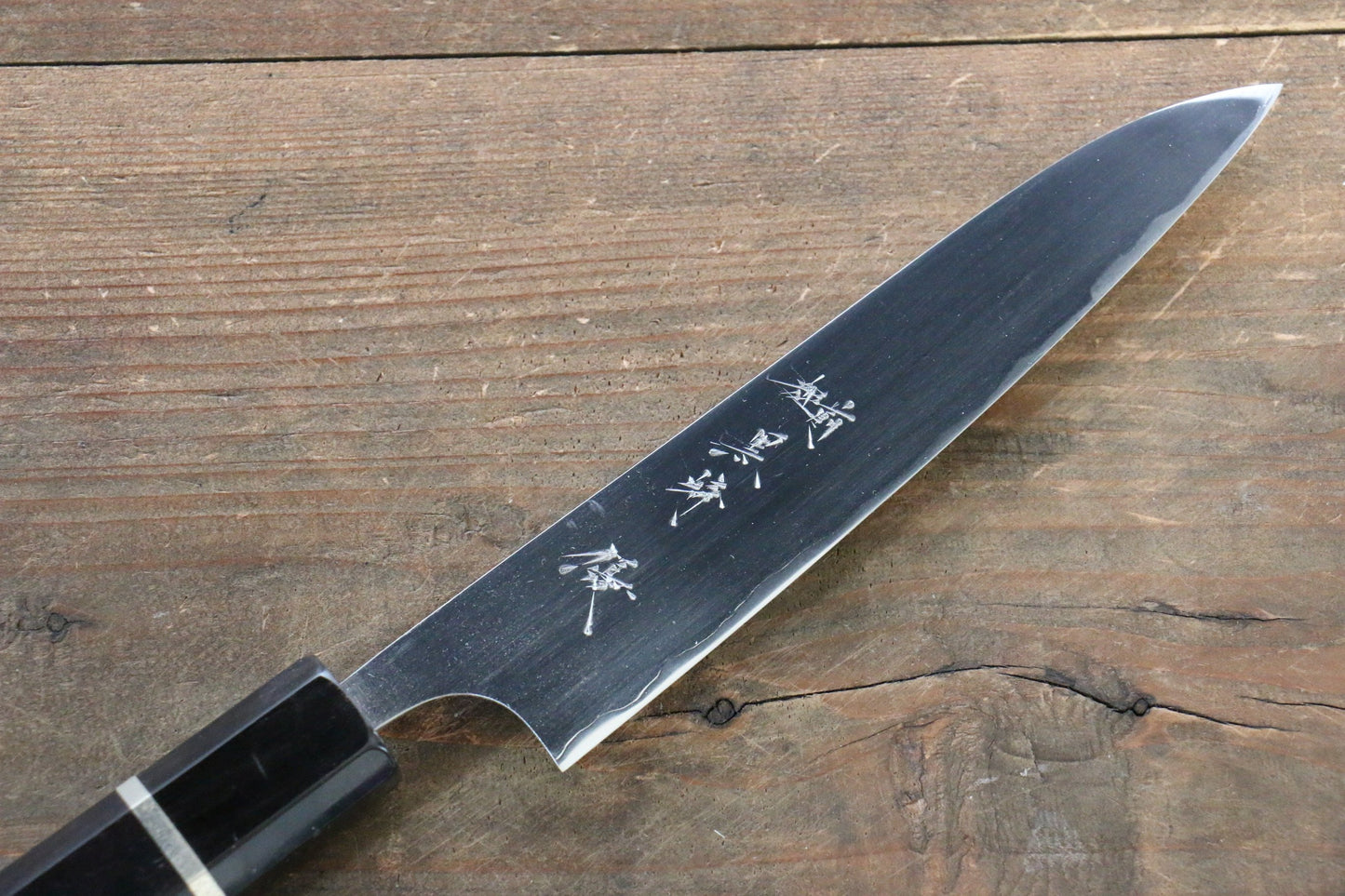 Yu Kurosaki R2/SG2 Mirrored Finish Petty-Utility Japanese Knife 150mm with Ebony Wood Handle (ferrule: Water Buffalo Horn) - Japanny - Best Japanese Knife