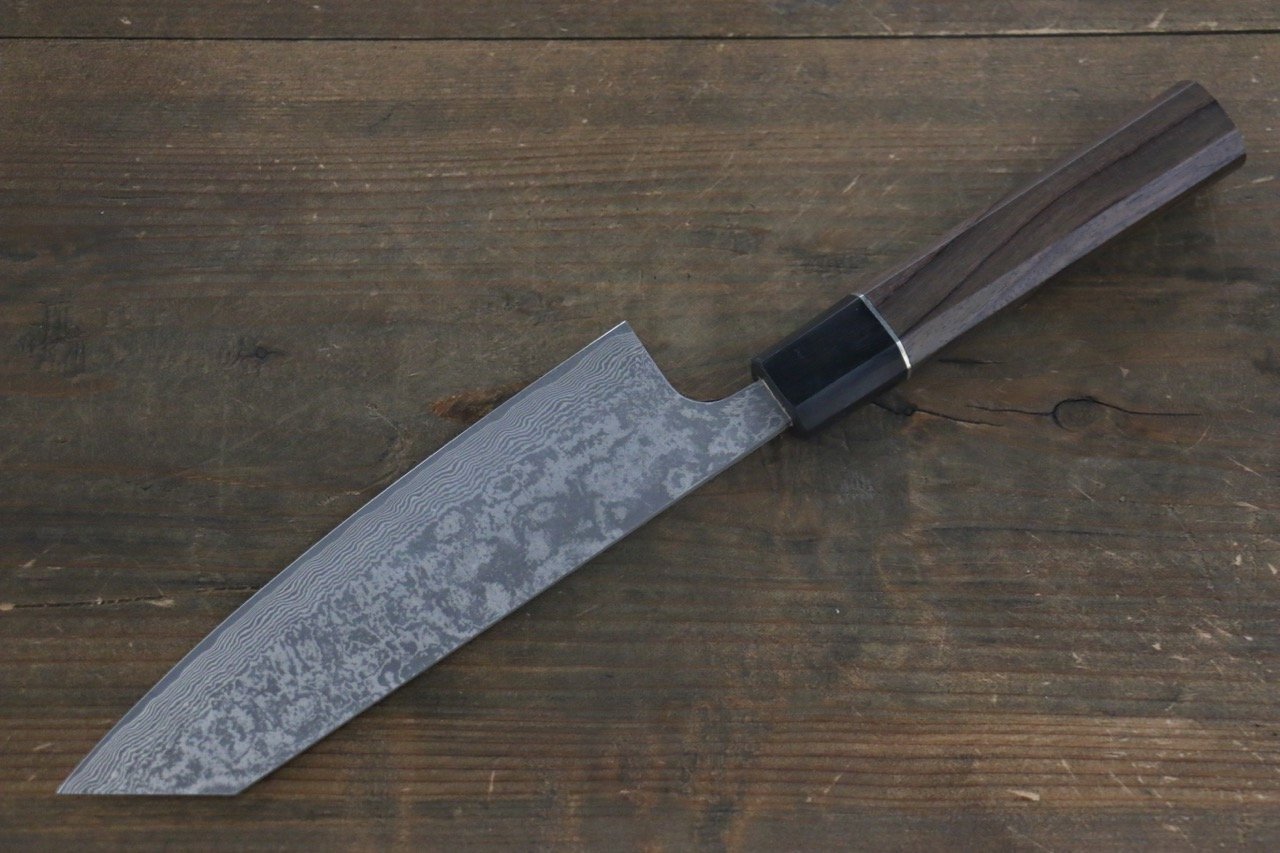 Katsushige Anryu VG10 Damascus Japanese Chef's Bunka Knife 165mm with Shitan Handle - Japanny - Best Japanese Knife