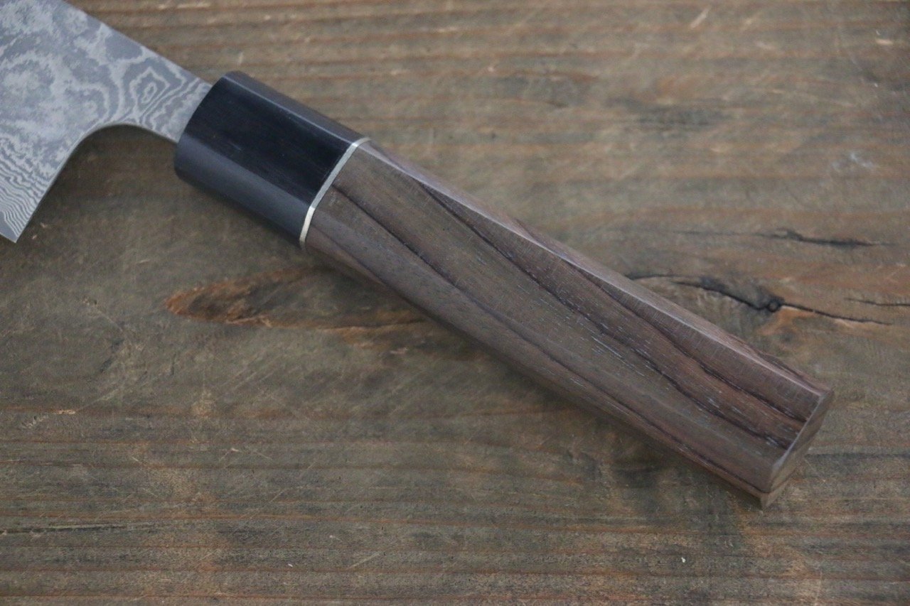 Katsushige Anryu VG10 Damascus Japanese Chef's Bunka Knife 165mm with Shitan Handle - Japanny - Best Japanese Knife