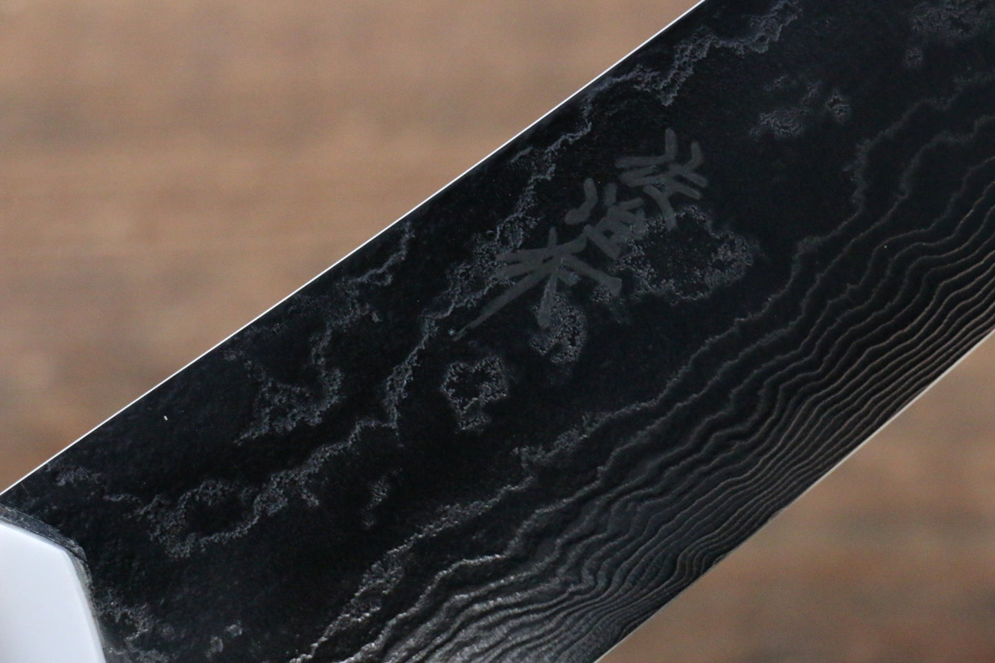 Takeshi Saji Coreless Mirrored Finish Gyuto Japanese Knife 180mm with White Stone Handle - Japanny - Best Japanese Knife