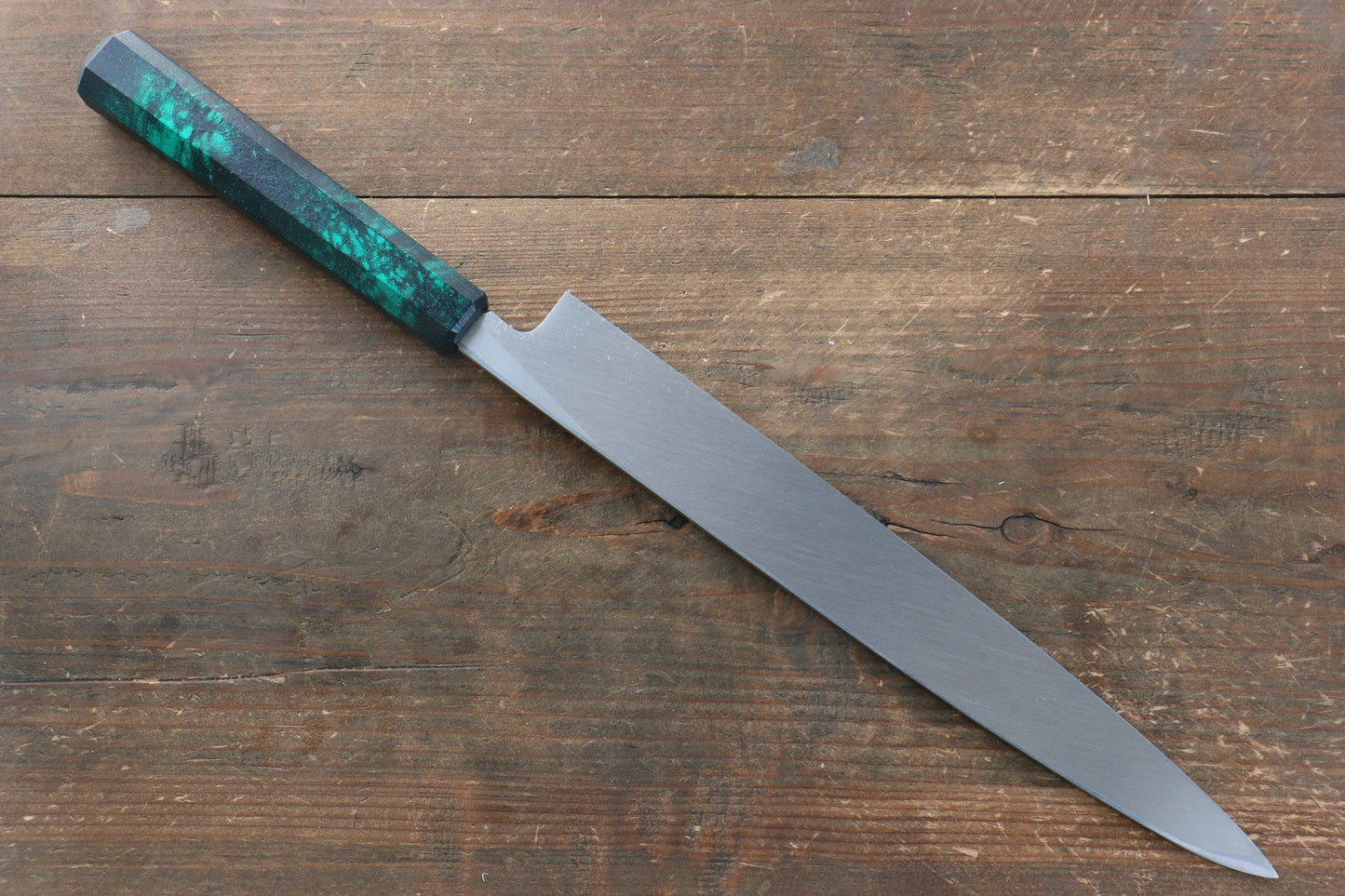 Sakai Takayuki Sakai Takayuki Nanairo INOX Molybdenum Yanagiba Japanese Knife 270mm with ABS resin(Green tortoiseshell) Handle - Japanny - Best Japanese Knife