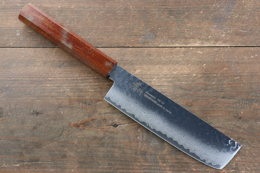 Sakai Takayuki VG10 33 Layer Damascus Nakiri Japanese Knife 160mm with Live oak Lacquered (Seiren) Handle - Japanny - Best Japanese Knife
