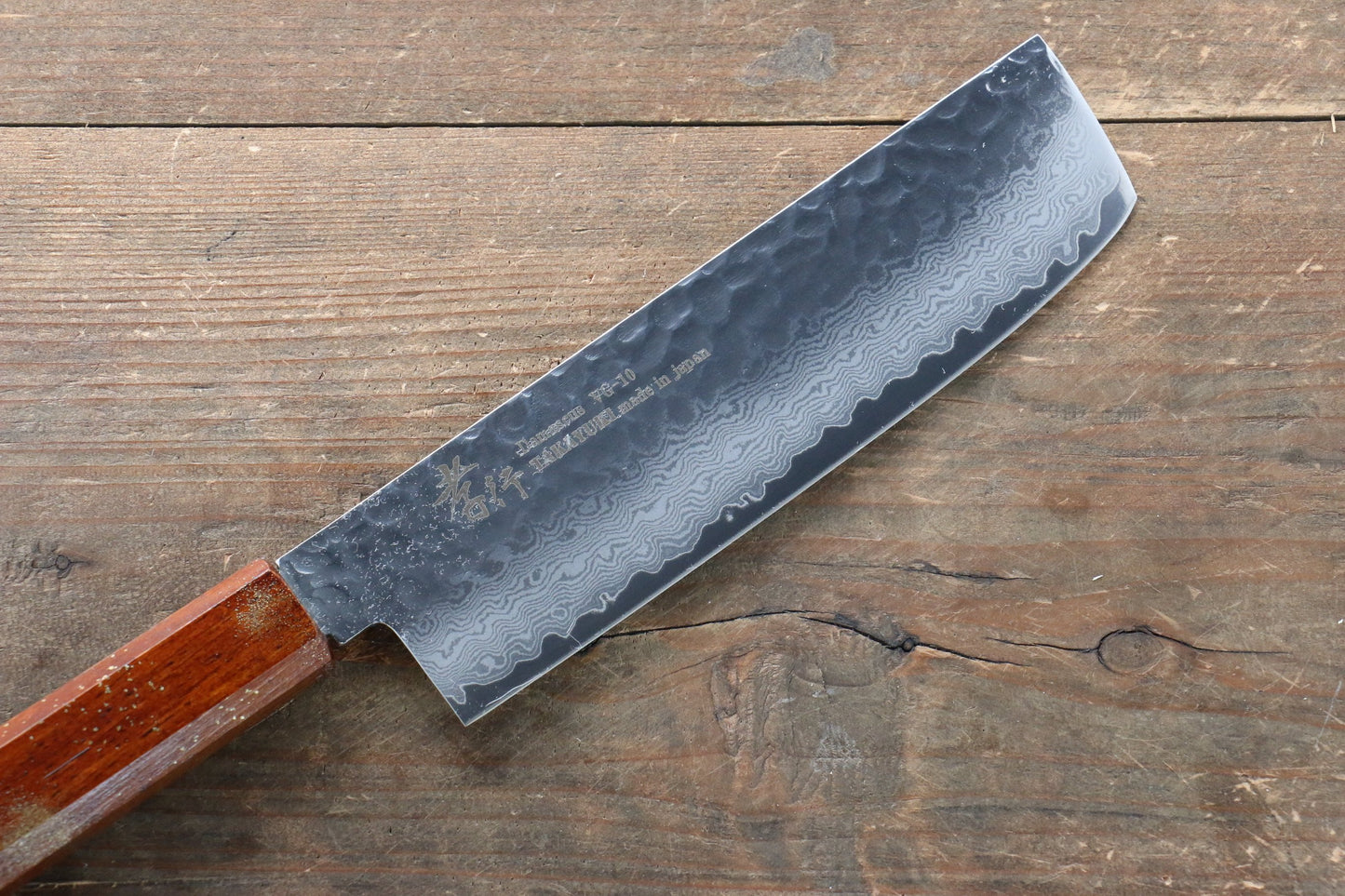 Sakai Takayuki VG10 33 Layer Damascus Nakiri Japanese Knife 160mm with Live oak Lacquered (Seiren) Handle - Japanny - Best Japanese Knife