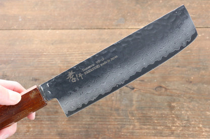 Sakai Takayuki VG10 33 Layer Damascus Nakiri Japanese Knife 160mm with Live oak Lacquered (Seiren) Handle - Japanny - Best Japanese Knife