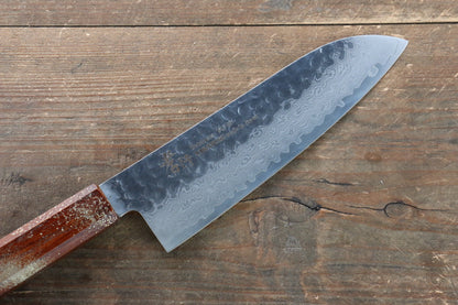 Sakai Takayuki VG10 33 Layer Damascus Santoku Japanese Knife 170mm with Live oak Lacquered (Seiren) Handle - Japanny - Best Japanese Knife