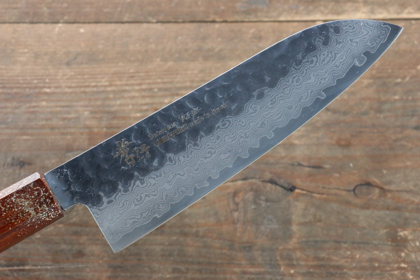 Sakai Takayuki VG10 33 Layer Damascus Santoku Japanese Knife 170mm with Live oak Lacquered (Seiren) Handle - Japanny - Best Japanese Knife